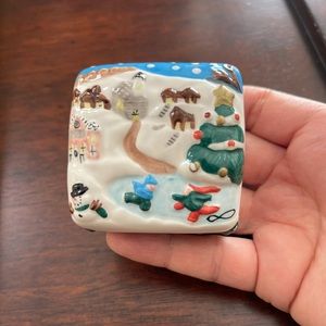JCM Christmas porcelain trinket jewelry box